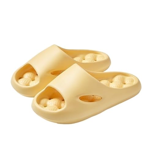 TRgqify-KM Non-slip Bathroom Slippers,Soft Slippers,Indoor and Outdoor Platform Pool Slippers Shower Slippers (Color : Yellow, Size : 42/43) von TRgqify-KM