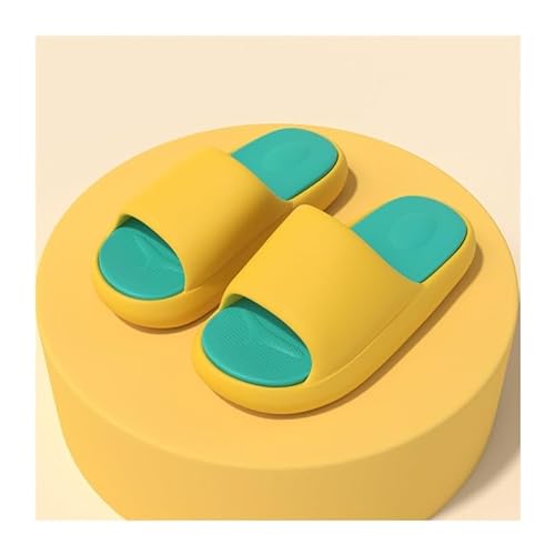 TRgqify-KM Non-slip Bathroom Slippers,Soft Slippers,Indoor and Outdoor Platform Pool Slippers Shower Slippers (Color : Yellow and green, Size : 38/39) von TRgqify-KM