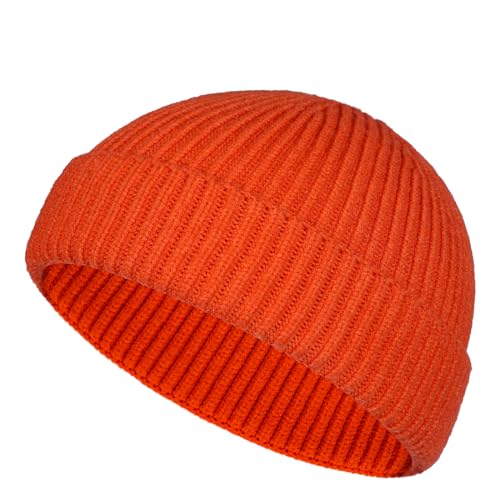 TSKNOMO Woll Fischermütze für den Winter, Trawler-Beanie, Kurze Strickmütze für Männer und Frauen von TSKNOMO