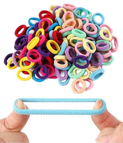 Kleine Haargummis Bunt, 200 Stück Haargummi Mädchen Elastische Zopfgummis Pferdeschwanz Gummiband Mini Haarband für Baby Kleinkinder Mädchen von TSLRSA