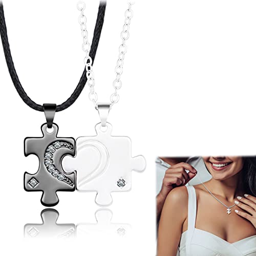 TSLRSA 1 Pcs Personalisierte Damen-Puzzle-Halskette, romantisches Geschenk für Paar, Geburtstagsgeschenk für Freundin und Frau, Jahrestag von TSLRSA