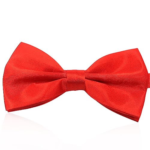 TSLRSA Verstellbare Herren-Fliege - 2Pcs formale einfarbige klassische vorgebundene Fliege für Hochzeit, Party, einfarbig, verstellbare Fliege(Rot) von TSLRSA