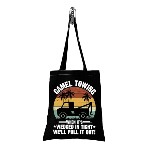 TSOTMO Tragetasche mit Aufschrift "Camel Towing When It's Wedged In Tight We'll Pull It Out", sarkastisch, lustige Sprüche, Geschenk für Männer und Frauen, Camel-Tragetasche TSOTMO Tragetasche mit Aufschrift "Camel Towing When It's Wedged In Tight We'll Pull It Out", sarkastisch, lustige Sprüche, Geschenk für Männer und Frauen, Camel-Tragetasche von TSOTMO