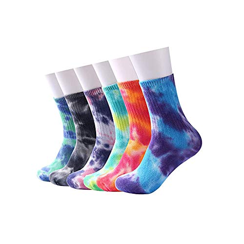 TTD Tie Dye Socken Männer Frauen Mode Multicolor Printed Casual Crew Atmungsaktive Fußkettchen von TTD