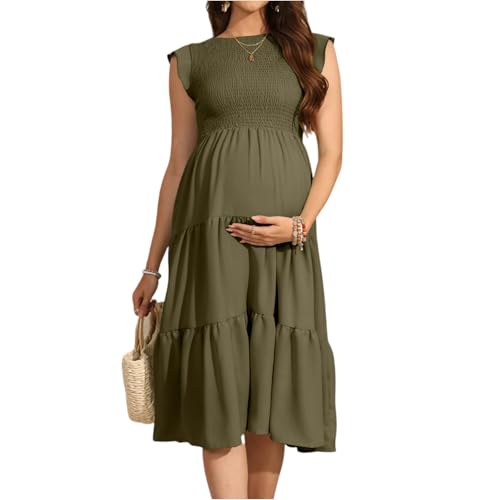 Kleider für Schwangere Stillkleid Festlich Umstandskleid Sommer Midikleid A Linie Damenkleider Elegant Gesmoktes Kleid Knielang Sommerkleider Damen Leicht und Luftig Schwangerschaftskleid Kleider für Schwangere Stillkleid Festlich Umstandskleid Sommer Midikleid A Linie Damenkleider Elegant Gesmoktes Kleid Knielang Sommerkleider Damen Leicht und Luftig Schwangerschaftskleid von TTFDJG