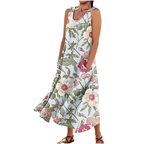 Sommerkleider Damen Leicht und Luftig Maxikleider Damen Sommer Blumenkleid Lang Damenkleider Elegant Swing Kleid mit Taschen Strandkleider Ärmellos Tank Kleid Freizeit Sundresses for Women Sommerkleider Damen Leicht und Luftig Maxikleider Damen Sommer Blumenkleid Lang Damenkleider Elegant Swing Kleid mit Taschen Strandkleider Ärmellos Tank Kleid Freizeit Sundresses for Women von TTFDJG