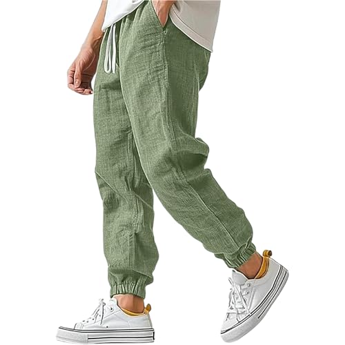 TTFDJG Freizeithose Herren Sommer Leicht Leinenhose Herren 7/8 Hosen mit Gummizug Schlupfhose mit Bündchen Herrenhosen Bequem Sommerhose Baggy Jogginghose Stoffhose Männer Hosen Linen Pants Men TTFDJG Freizeithose Herren Sommer Leicht Leinenhose Herren 7/8 Hosen mit Gummizug Schlupfhose mit Bündchen Herrenhosen Bequem Sommerhose Baggy Jogginghose Stoffhose Männer Hosen Linen Pants Men von TTFDJG