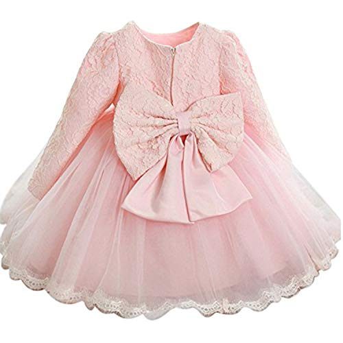 TTYAOVO Baby Mädchen Tüll Blume Prinzessin Hochzeitskleid Kleinkind Taufkleid Größe(6) 3-6 Monate 174 Rosa von TTYAOVO