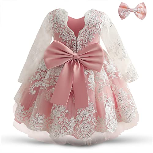 TTYAOVO Kleinkind Mädchen Blume Spitze Prinzessin Kleid Größe(90) 12-24 Monate 790 Rosa-c von TTYAOVO