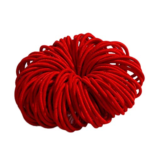 Mädchen 100 Stück 3 cm Nylon-Nylon-Haarklebeband Haarseil-Farbschmuck Wintersport (Red, One Size) von TUDUZ
