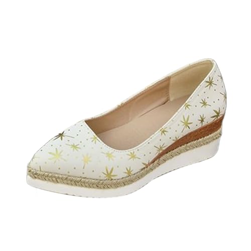 TUDUZ Damen Espadrille-Ballerinas mit Jute-Plateausohle Damen Plateau-Espadrilles mit Keilabsatz Sandalen zum Hineinschlüpfen Bequeme Pumps mit Keilabsatz Damenschuhe Sneaker White gr 41 TUDUZ Damen Espadrille-Ballerinas mit Jute-Plateausohle Damen Plateau-Espadrilles mit Keilabsatz Sandalen zum Hineinschlüpfen Bequeme Pumps mit Keilabsatz Damenschuhe Sneaker White gr 41 von TUDUZ