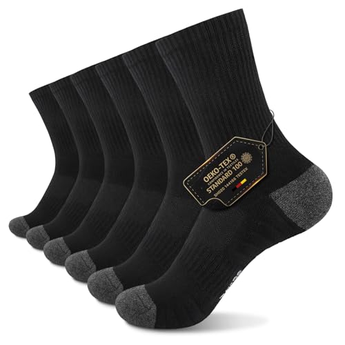 TUUHAW Tennissocken Herren 39-42 Lang Sportsocken Laufsocken Baumwolle Dicke Socken Wandersocken Damen Schwarz Socken Verdickte Frottee Baumwollsocken 6 Paar, Schwarz 39-42 TUUHAW Tennissocken Herren 39-42 Lang Sportsocken Laufsocken Baumwolle Dicke Socken Wandersocken Damen Schwarz Socken Verdickte Frottee Baumwollsocken 6 Paar, Schwarz 39-42 von TUUHAW