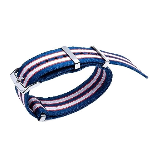 TWRQA 20 mm schweißfestes, weiches Uhrenarmband aus Segeltuch, Nylon, Uhrenzubehör, passend für Omega-Armband für Speedmaster 300 AT150 Aqua Terra Gürtel, 21 mm, Achat von TWRQA