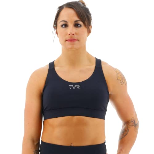 TYR Damen Crossback Performance Sport-BH, schwarz, Large von TYR