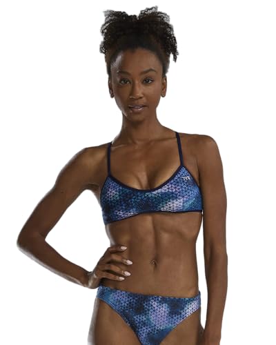 TYR Damen Durafast Elite Trinity Bikini Top Badeanzug, Blue Ice, X-Large von TYR