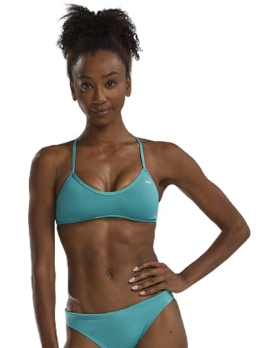 TYR Damen Durafast Elite Trinity Bikini Top Badeanzug, Latigo Bay Teal, X-Large von TYR