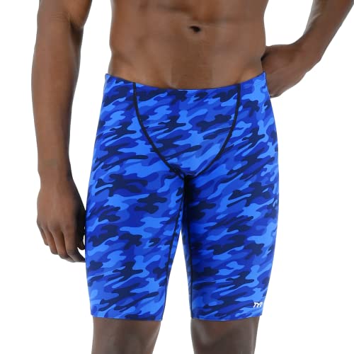 TYR Herren Durafast Elite Athletic Jammer Badeanzug Badehose, blau Camouflage, 38 von TYR