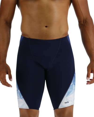 TYR Herren Durafast Elite Blade Splice Jammer Badeanzug Badehose, Blau/Weiß, 30 von TYR