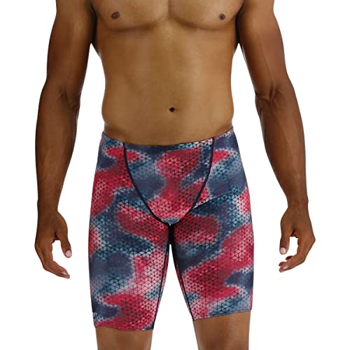 TYR Herren Durafast Elite Solid Jammer Badeanzug Badehose, Rot/Mehrfarbig, 30 von TYR