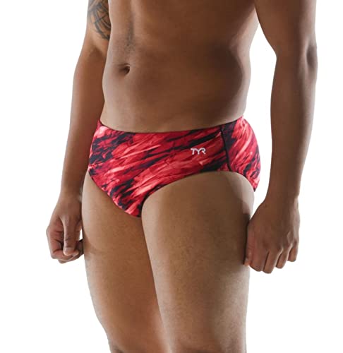 TYR Herren Vitric Racer Badehose, rot, 36 von TYR