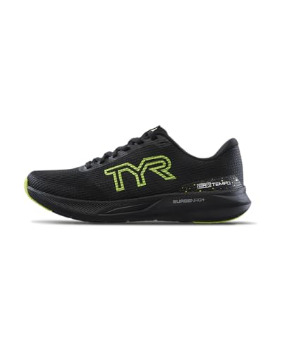 TYR Unisex-Erwachsene Sr-1 Tempo Running Athletic Shoes Sneaker, Schwarz/Gelb, 13 Women/11.5 Men von TYR