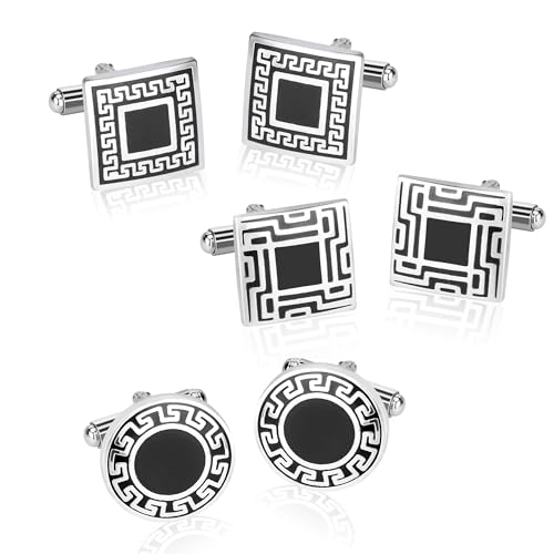 Exklusive Retro-Manschettenknöpfe für Herren aus Edelstahl - Elegantes Design für Anzughemden, Hochzeiten, Business-Events & besondere Anlässe (6er Set im) Exklusive Retro-Manschettenknöpfe für Herren aus Edelstahl - Elegantes Design für Anzughemden, Hochzeiten, Business-Events & besondere Anlässe (6er Set im) von TYSM-CC
