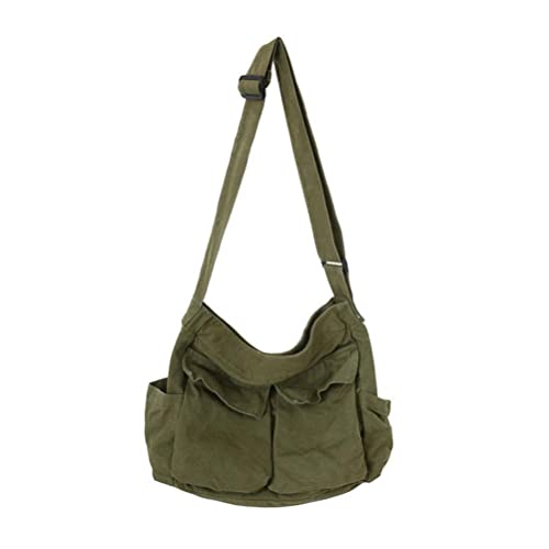 TYTOGE Große Kapazität Hobo Crossbody Tasche, Canvas Messenger Crossbody Messenger Bags Reise Schultertasche mit mehreren Taschen Freizeittaschen Tragetasche für Damen und Herren von TYTOGE