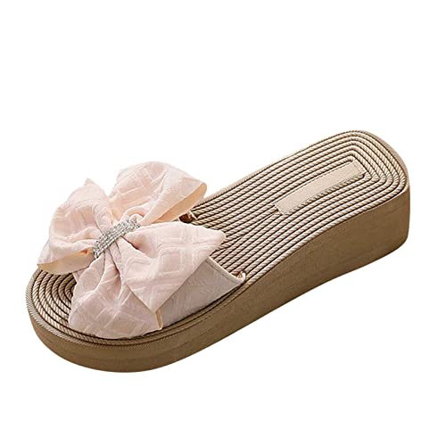 Damen Big Buckle 37 Espadrilles für Damen weiß Spitze Damen Classic Flache Sandale Beach Pool größe 36-41 Women's Sock Slippers Damen Loafer Bequeme Mokassins Slippers Sandalen Damen von TYUIOP