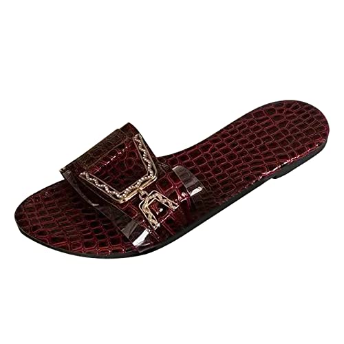 Damen Big Buckle 39 Espadrilles für Damen weiß Spitze rutschfeste duschrutschen Hausschuhe Clogs Leder Damen Slipper mit Blockabsatz elegant Sandalen Damen flach Damen von TYUIOP