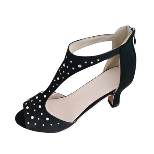 Damen Sandalen Plateau hohe Schuhe Damen schwarz elegant Damen Pumps geschlossener Spitze Glitzer Schuhe Damen Schuhe Sandalen Damen Pumps Sandale Pumps mit verstellbarem Schuhe Absatz von TYUIOP