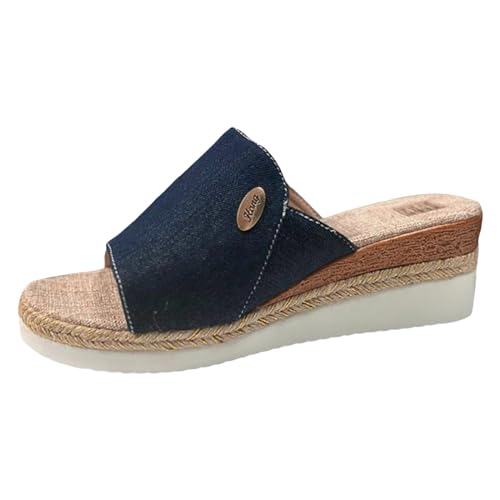 TYUIOP flache schuhe für damen espadrilles für damen schwarz leicht zehentrenner frauen bequeme yoga fußbett badelatschen geschlossene sandalen damen sommer damen slipper spitz schuhe von TYUIOP