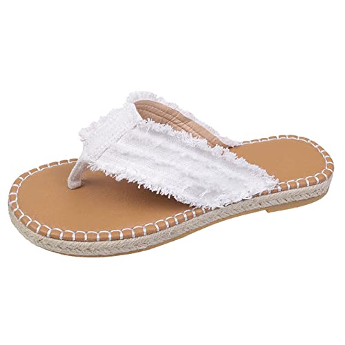 Flache Schuhe für Damen elegant beige Espadrilles für Damen Weite Damen Classic Flache Sandale Beach Pool größe 36-41 Schuhe Absatz Damen pink Pantoletten Badelatschen Strand Outdoor von TYUIOP