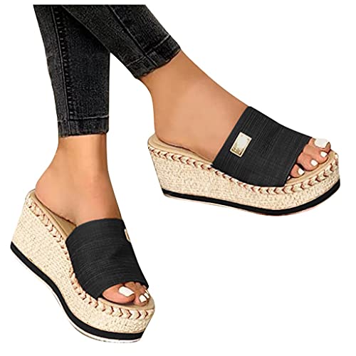 TYUIOP flache schuhe für damen weiß espadrilles für damen creme sommer pantoletten flach rutschfeste strand zehentrenner sandalen women's summer slippers damen loafer spitz schuhe rutschfest flach von TYUIOP