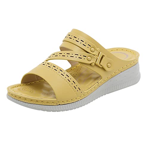 TYUIOP sandalen damen sommer barfuss sandalen kinder damen keil sling sandale mit strass perlen schnürung badeschuhe damen slippers wolke schlappen pantoletten damen sommer elegant pantoletten von TYUIOP