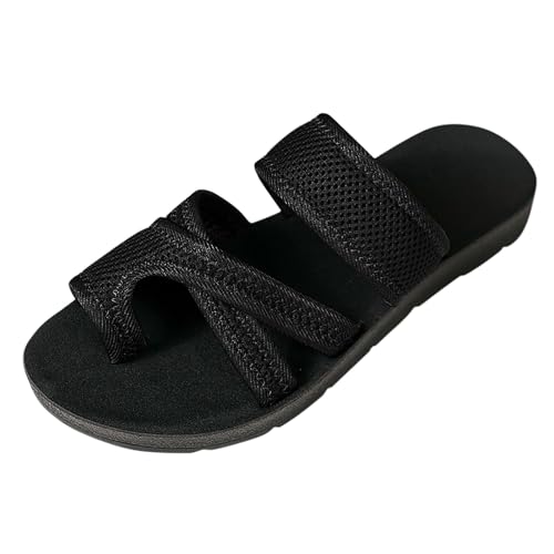 Sandalen Damen flach Badesandalen Damen Damen Boho lang Rock weicher dehnbarer Maxirock Schnalle weich rutschfest Badelatschen Hausschuhe Sommer Pantoletten Hausschuhe mit Absatz von TYUIOP