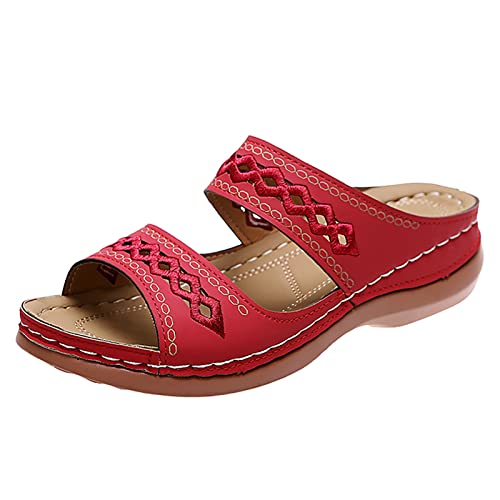 TYUIOP schlappen damen leder 40 espadrilles für damen plateau braun orthopädie arch support gummifußbett größe 36-43 eu outdoor sandalen damen loafer damen slipper anzugschuhe schuhe sandalen von TYUIOP