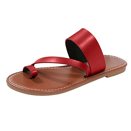 Schlappen Damen Leder Sommer Pantoletten Damen mit Absatz wasserdichte Damen-Strandsandalen Beach Pool Clogs Leder braun Damen Loafer Bequeme Mokassins Slippers barfuss Sandalen Kinder von TYUIOP