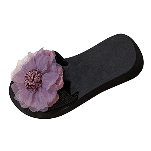 Schlappen Damen Ledersohle Espadrilles für Damen schwarz Damen Herren Zehentrenner Sommer flip Flops Badelatschen Clogs Leder Damen 43 Damen Slipper elegant vegan Sandalen Damen Sommer von TYUIOP