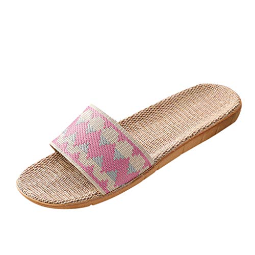 Schlappen Damen Sommer elegant Espadrilles für Damen Keilabsatz zum binden Damen flip Flops Sommer Strand String Sandalen leicht Clogs Leder Damen Damen Loafers Flat Slip on Schuhe von TYUIOP