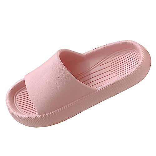 TYUIOP Flache Schuhe für Damen beige Leder Latschen Damen Sommer Plateau rutschfest Badeschlappen Indoor Outdoor Hausschuhe Clogs Leder Damen 43 flach rutschfest Sommer Badelatschen mit von TYUIOP