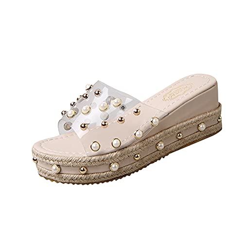 TYUIOP flache schuhe für damen elegant leder latschen damen sommer vorne zu rutschfest badeschlappen indoor outdoor hausschuhe clogs leder damen 45 damenschuhe frühling/sommer mokassins von TYUIOP