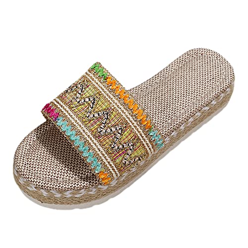 TYUIOP schlappen damen elegant espadrilles für damen keilabsatz 42 sommer strand rutschfest feste gummi sohle schuhe absatz damen flach rutschfest sommer badelatschen mit verstellbarer rieme von TYUIOP