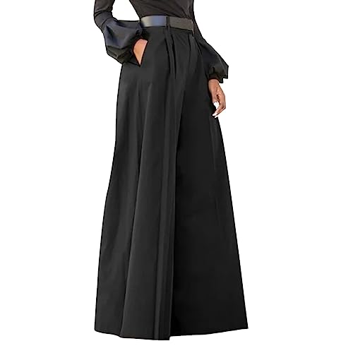 TYUIOP Weite Sommer Hose verstellbar bänder - Damen Casual Weite Hose Wide Leg Pants Set Freizeit Hose Damen lang mit hohem geschnitten, größen xs-5xl Baggy Pants Damen von TYUIOP