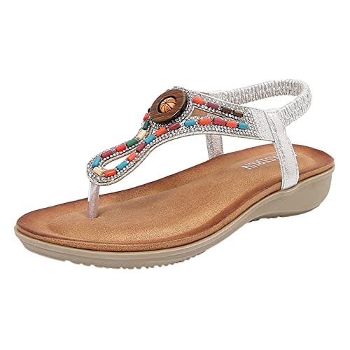 TYUIOP barfuss sandalen damen schlappen damen sommer elegant damen sandaletten, frauen sandalen slip on damen damen boho lang rock weicher dehnbarer maxirock sandalen damen schwarz 42 sandalen von TYUIOP