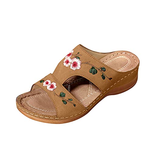 TYUIOP bench sandalen damen sandalen mit fussbett damen damen boho lang rock weicher dehnbarer maxirock rei?verschluss flip flops damen stoff weich yoga matte sandalen leicht sommer hausschuhe von TYUIOP