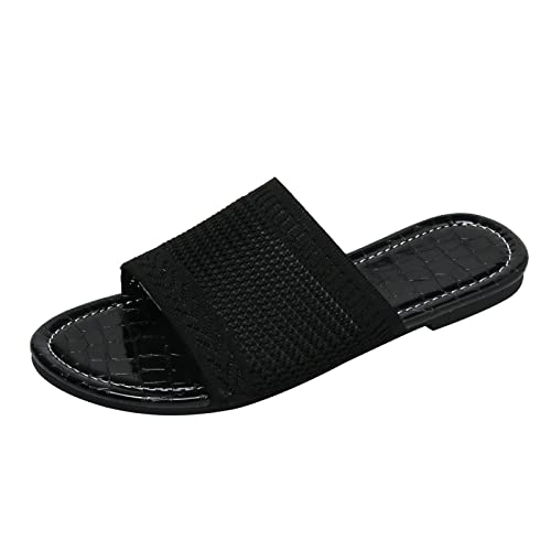 TYUIOP big buckle damen 41 latschen damen sommer glitzer damen herren zehentrenner sommer flip flops badelatschen clogs leder schwarz damen pantoletten frauen slipper sandalen mit fussbett von TYUIOP