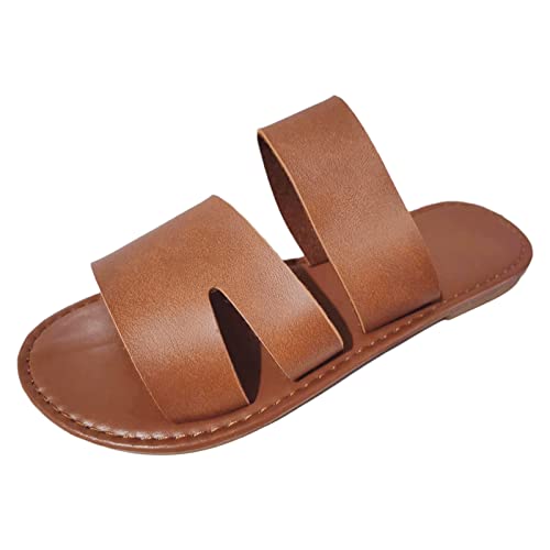 TYUIOP big buckle damen rot latschen damen leder damen flip flops sommer zehentrenner plateau leicht schuhe absatz beige gold damen pantoletten schnalle clogs frauen slip on sandalen breite füße von TYUIOP