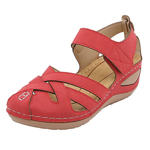 TYUIOP damen sandalen leder mules damen vorne geschlossen mit absatz damen freizeitsandale mit riemchen schwarze sandalen damen outdoorsandale sommer leichte sandalen damen weiß bama von TYUIOP