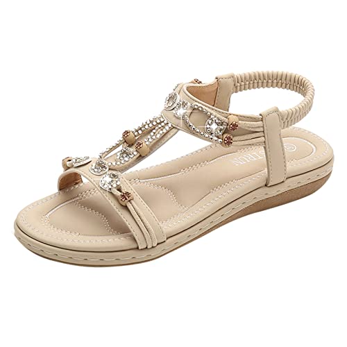 TYUIOP damen sandalen leder pantoletten damen mit fussbett damen buckle low wedge sandalen sandalen 37 damen damen boho lang rock weicher dehnbarer maxirock sandalen damen schwarz 37 von TYUIOP