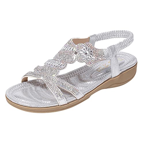 TYUIOP damensandalen sommer bequem schlappen damen geschlossen damen riemchensandalen frauen sandalen sandalen damen sommer damen boho lang rock weicher dehnbarer maxirock sandalen damen weiß von TYUIOP